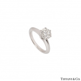Tiffany & Co. Platinum Diamond Setting Ring 1.21ct H/VS2